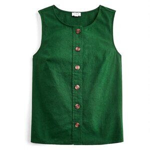 J. Crew Linen-blend button-front shell Size XS